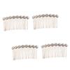 DOITOOL 4pcs Floral Hair Comb Bang Insert Rhinestone Headband for Women Accessories Rose Gold view 1