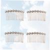 DOITOOL 4pcs Floral Hair Comb Bang Insert Rhinestone Headband for Women Accessories Rose Gold view 2