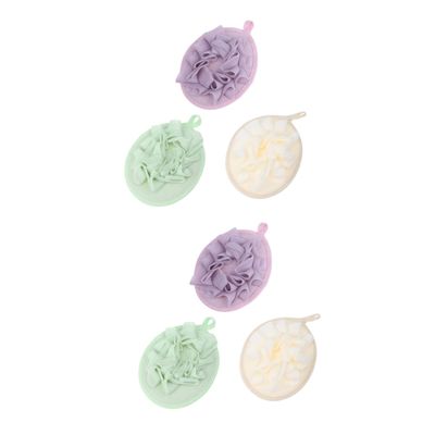 Angoily 6pcs Solid Bath Exfoliating Balls Soft Loofah Bubble Maker for Gentle Cleansing Purple Yellow for Shower Relaxation