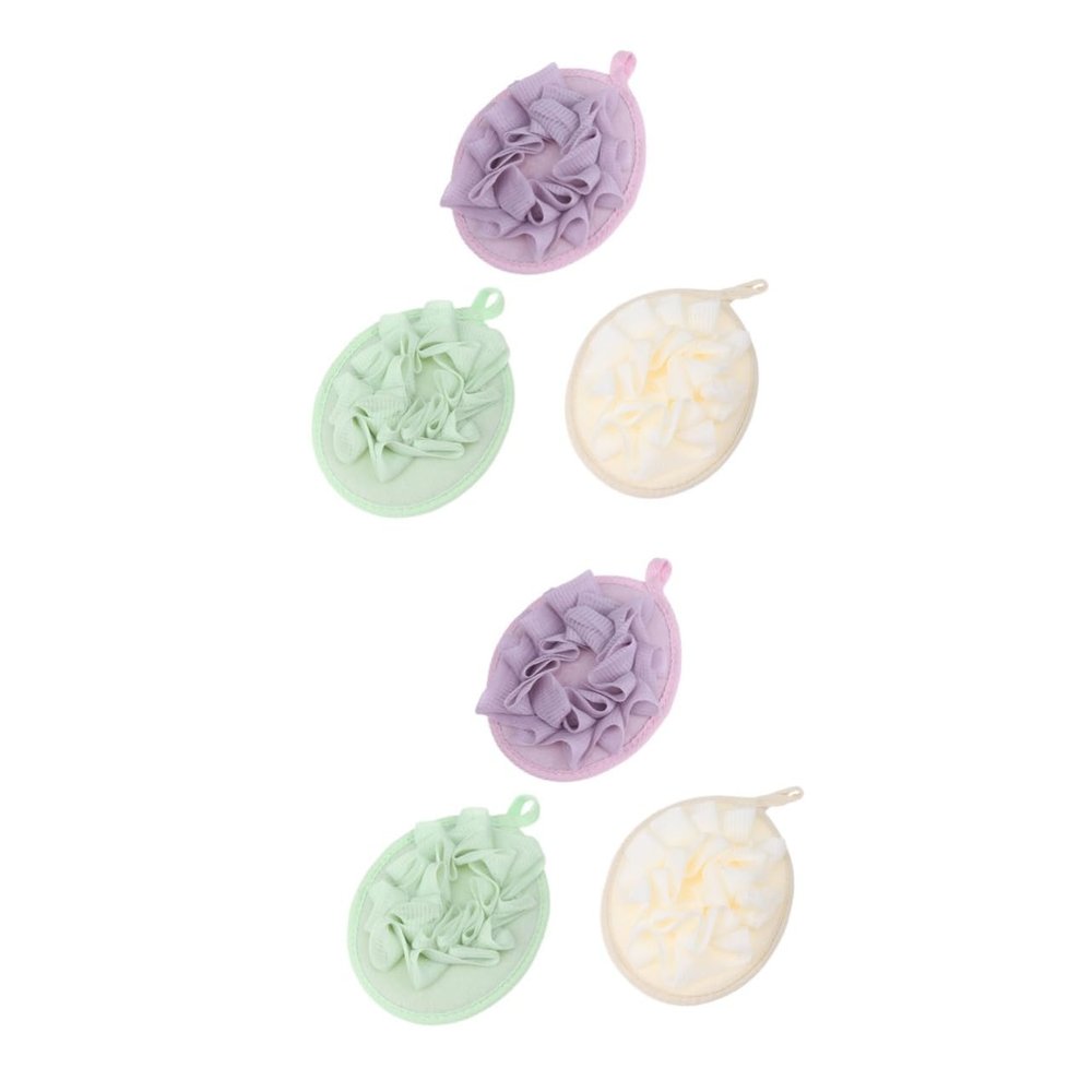 Angoily 6pcs Solid Bath Exfoliating Balls Soft Loofah Bubble Maker for Gentle Cleansing Purple Yellow for Shower Relaxation