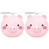 2Pcs LED Makeup Mirror with USB Rechargeable Multi Function Cartoon Pig Style Fan Portable Pocket Fan view 1