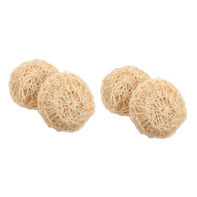Angoily 4pcs Sisal Body Scrubber Natural Sisal Shower Ball Gentle Exfoliating Bath Accessory