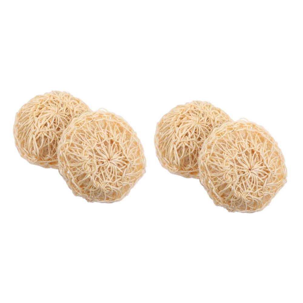 Angoily 4pcs Sisal Body Scrubber Natural Sisal Shower Ball Gentle Exfoliating Bath Accessory