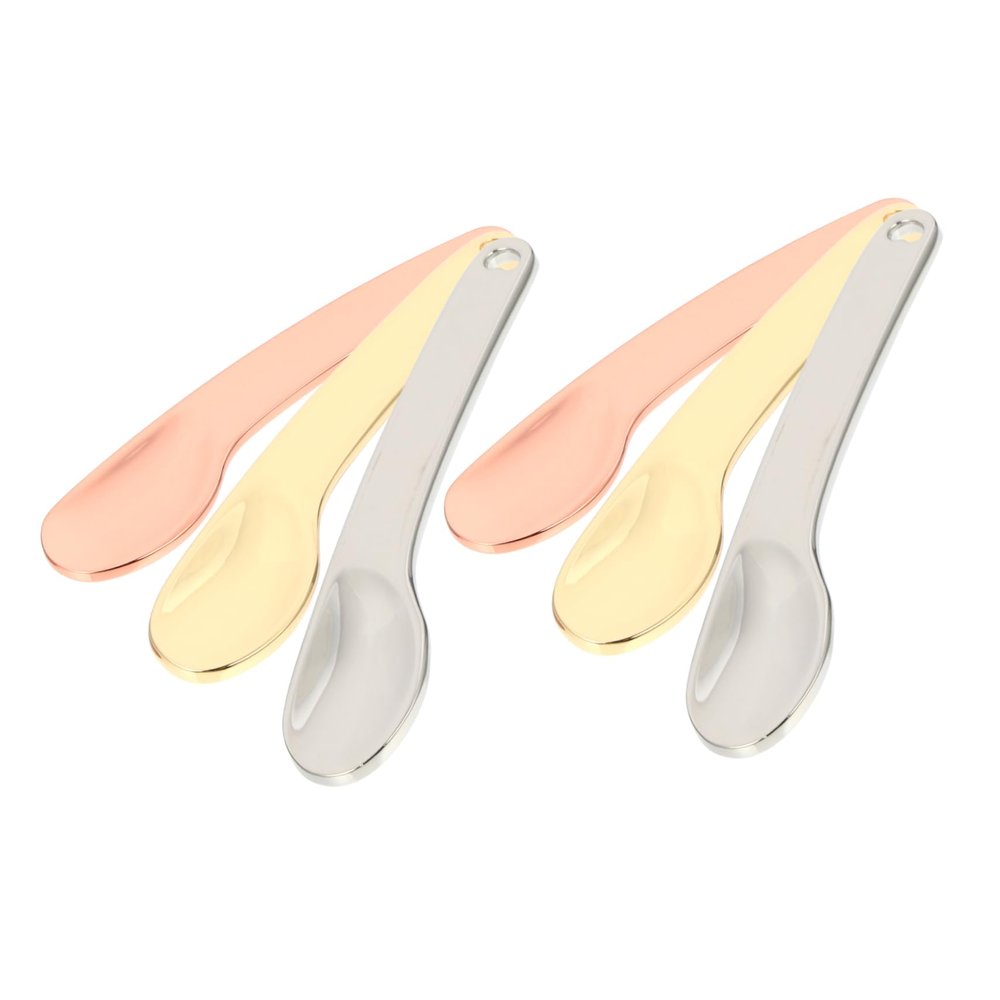 Angoily 12pcs Mini Makeup Spatula Reusable Beauty Scoops for Cream and Lotion Application Lightweight Facial Tools Gold Rose for Skincare Routine