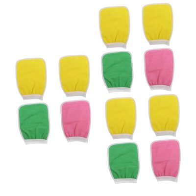 Angoily 12 Pcs Bath Towel Gloves Exfoliating Mitt for for Shower Exfoliating Body Scrub Exfoliating Glove Scrubbing Gloves Exfoliating Scrub Dead Skin Remover Glove Green Random Color