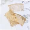 Angoily 5pcs Metal Inserted Hair Combs for Women Golden Decorative Veil Combs Elegant Hair Accessories for Up-do Styling for Weddings and Special Occasions view 2