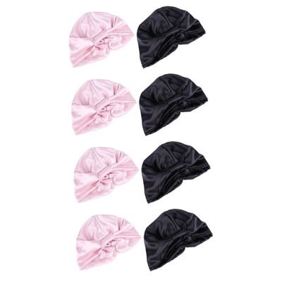 Angoily 8pcs Satin Sleeping Hats for Women Double Hair Care Bonnet Soft Lightweight and Comfortable for Curly Hair and Braids