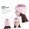 Angoily 8pcs Satin Sleeping Hats for Women Double Hair Care Bonnet Soft Lightweight and Comfortable for Curly Hair and Braids view 2