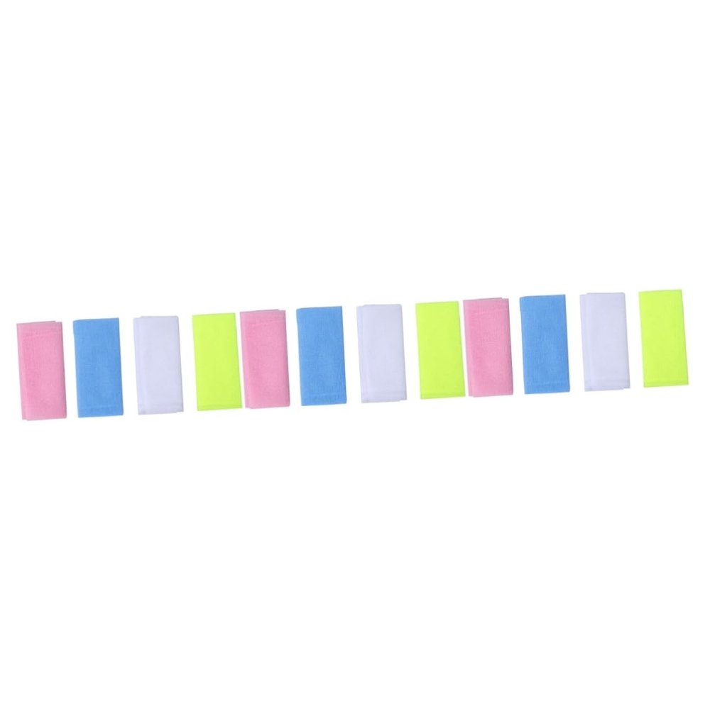 Angoily 12pcs Nylon Exfoliating Bath Towel Multi- Scrubber for Cleaning for Smooth Skin and Shower Use for Men Women and Boys and Girls