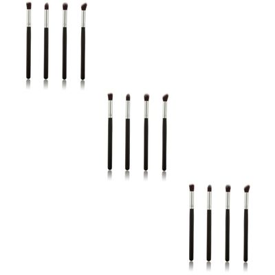 Angoily 12pcs Travel Makeup Brush Set Eye Makeup Tools Soft Horse Hair Portable Eye Shadow Brush Set for Women