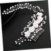 Angoily Bridal Floral Hair Comb with Pearl Accents Elegant Wedding Headpiece for Women and Girls for Ceremonies Dances and Special Occasions White view 4