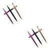 Angoily 2sets Double Headed Makeup Brush Set Retractable Lip Brushes for Lipstick Lip Gloss Black Purple Easy to Clean 3pcs*2 view 1