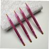 Angoily 2sets Double Headed Makeup Brush Set Retractable Lip Brushes for Lipstick Lip Gloss Black Purple Easy to Clean 3pcs*2 view 3