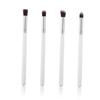 Angoily 4pcs Eyeshadow Brush Set Soft Horse Hair Makeup Tools for Blending Lip Eye and Foundation Application Portable Cosmetic Kit White and Silver view 1