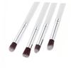 Angoily 4pcs Eyeshadow Brush Set Soft Horse Hair Makeup Tools for Blending Lip Eye and Foundation Application Portable Cosmetic Kit White and Silver view 3