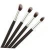 Angoily 4pcs Eyeshadow Brush Set Portable Eye Makeup Tools Soft Horse Hair for Blending and Application for Travel and Daily Use Black Silver view 1