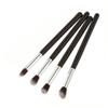 Angoily 4pcs Eyeshadow Brush Set Portable Eye Makeup Tools Soft Horse Hair for Blending and Application for Travel and Daily Use Black Silver view 2