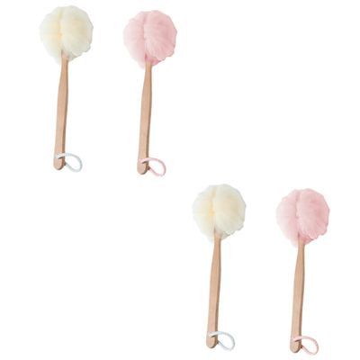 Angoily 4pcs Handle Bath Brush for Exfoliating Shower Practical Back Scrubber Sturdy Design for Men and Women Deep Cleansing Bathing Accessories