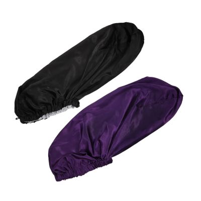 Angoily 2pcs Protection Caps for Women Elastic Wide Brim Sleeping Hats Dual Layer Bathing Caps for Long Hair for Home Use Colors Purple Black