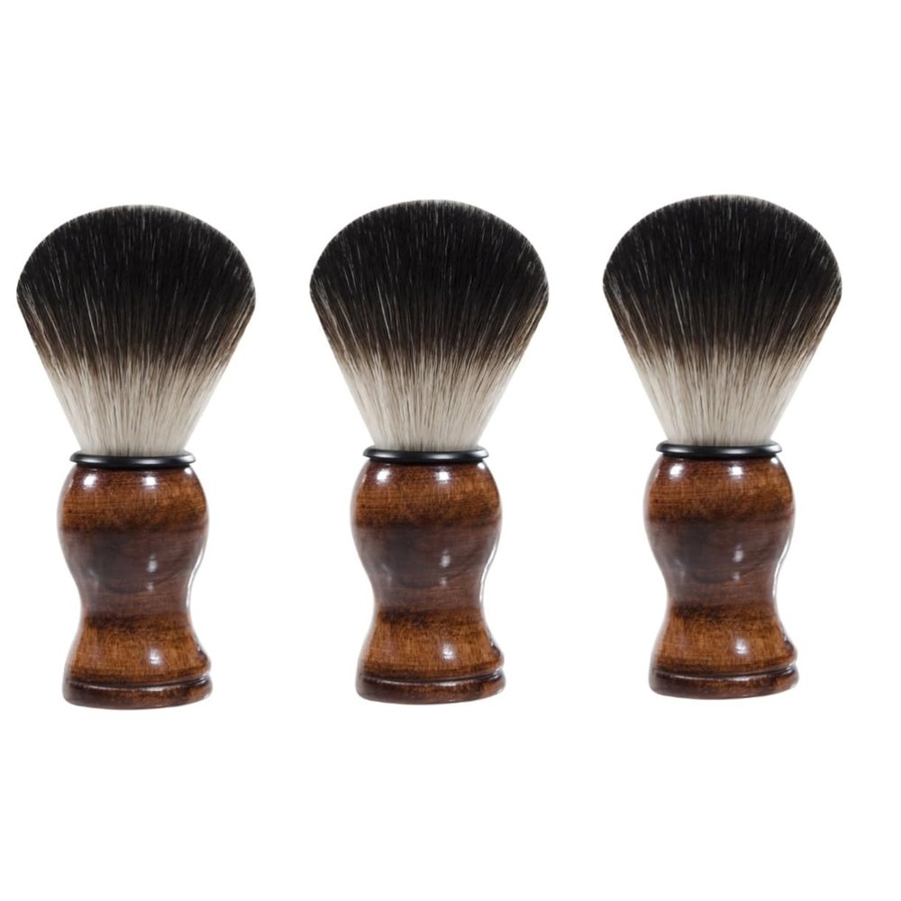 minkissy 3pcs Portable Beard Cleaning Brush for Men Skin-friendly Nylon Shaving Brush Convenient for Travel for Beard Styling Grooming and Gentle Skin