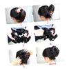 Angoily 3pcs Ladies Fashion Curly Hair Extension Bun Elastic Scrunchie Wave Synthetic for Women for Parties Gatherings Easy to Wear Clean view 2