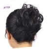 Angoily 3pcs Ladies Fashion Curly Hair Extension Bun Elastic Scrunchie Wave Synthetic for Women for Parties Gatherings Easy to Wear Clean view 3