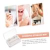 Angoily 3pcs Portable Lipstick Storage Box Mirror Compact Cosmetics Organizer for Dresser Dust Design Elegant Ivory Finish for Makeup and Travelers view 2