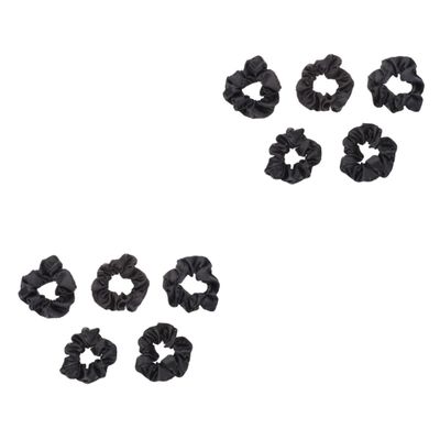 Angoily 10pcs Elastic Hair Ties Satin Ponytail Holders for Women and Girls Accessories Black for Everyday Wear and Stylish Looks