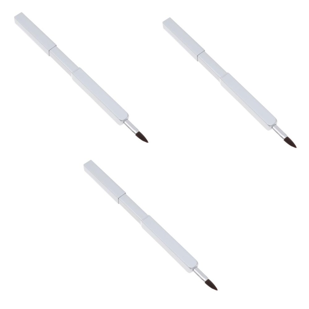 Ipetboom 3pcs Retractable Lip Brush Makeup Brush Nylon Fiber Blush for Lips Portable Makeup Tool Kit