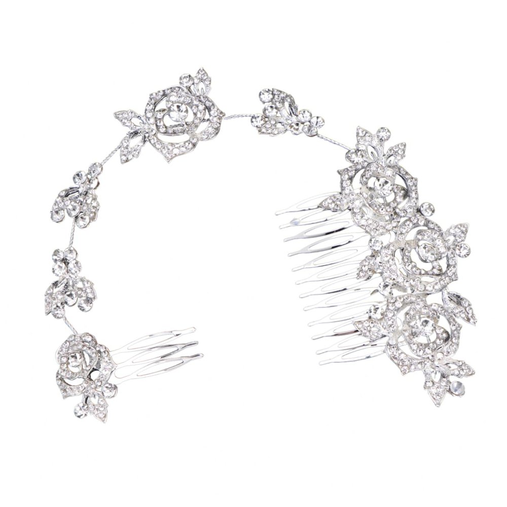 Angoily Charming Bridal Hair Comb Crystal Rhinestones Elegant Wedding Hair Accessories for Brides and Bridesmaids Alloy Clip Pin for Special Occasions