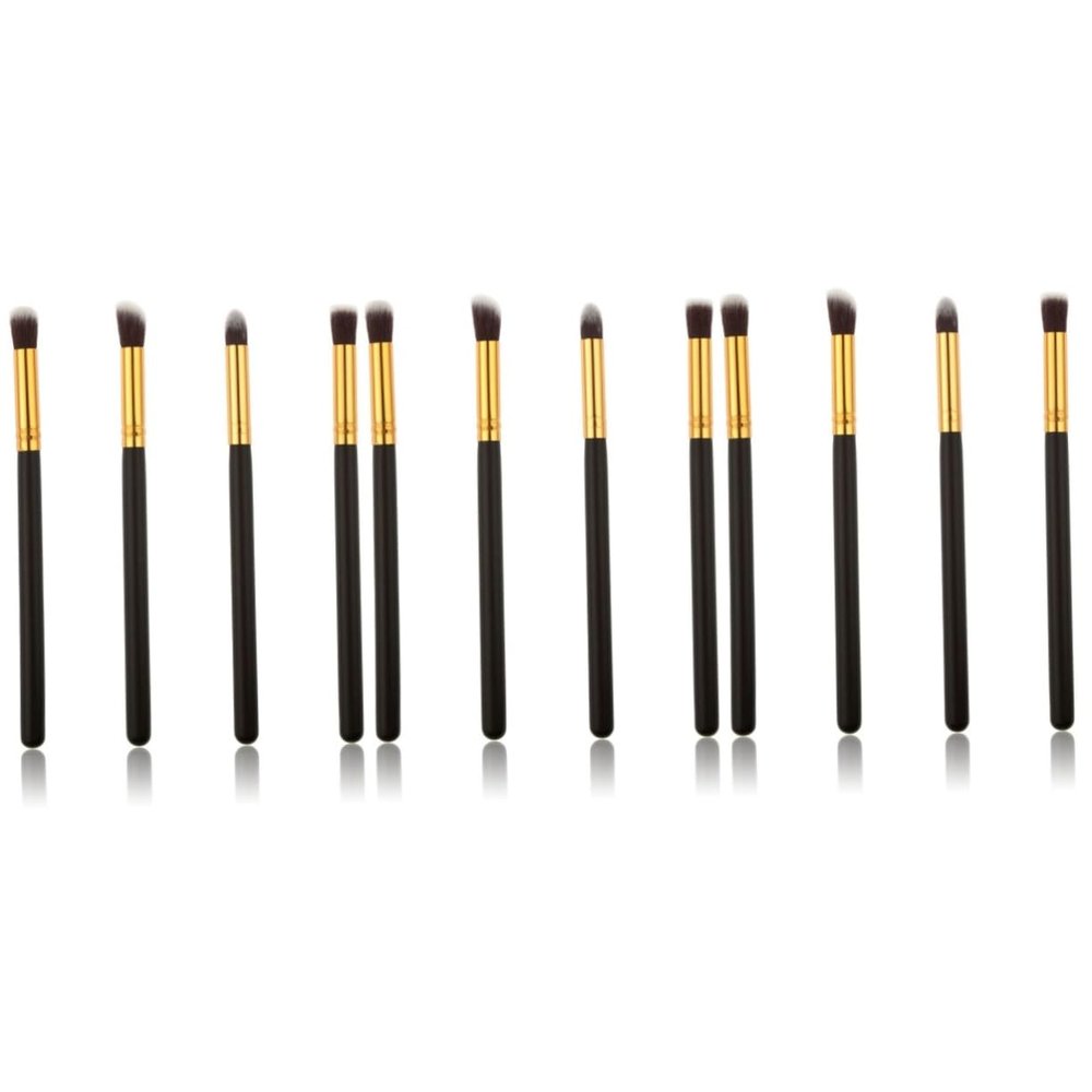 DOITOOL 12pcs Eye Makeup Brush Set Soft Horse Hair Eyeshadow Blending and Lip Brushes Portable Cosmetic Tool Kit for Travel for Eye and Face Makeup