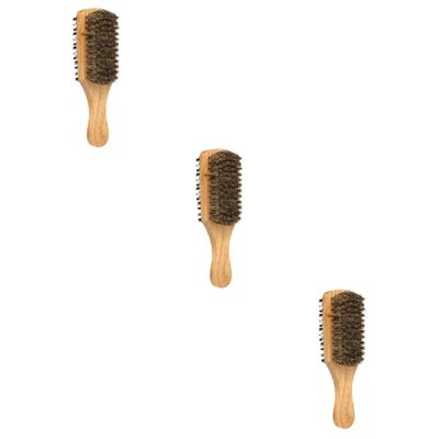 Angoily 3pcs Bristle Beard Double-sided Styling Comb for Men Portable Beard Grooming Tool Handle for Personal Care and Grooming The Go