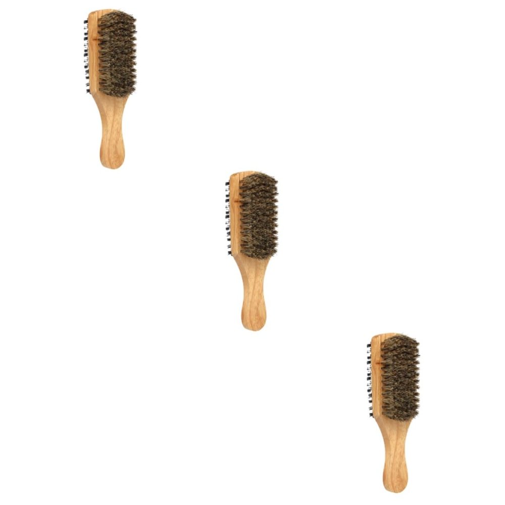 Angoily 3pcs Bristle Beard Double-sided Styling Comb for Men Portable Beard Grooming Tool Handle for Personal Care and Grooming The Go