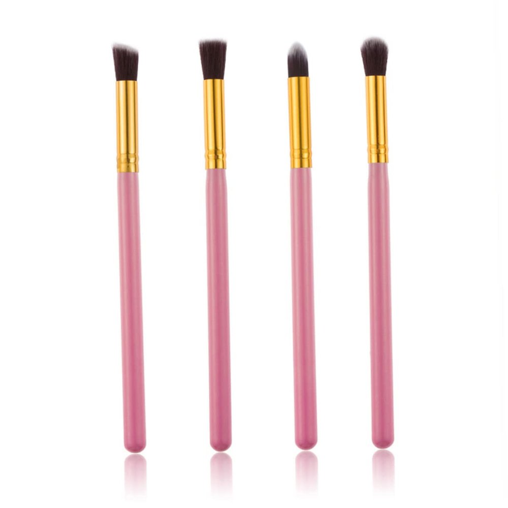 DOITOOL 4pcs Eye Makeup Brush Set Blending Pencil Brushes for Eyeshadow Lip and Blush Application Soft Horse Hair Portable Design Cosmetic Tool Kit