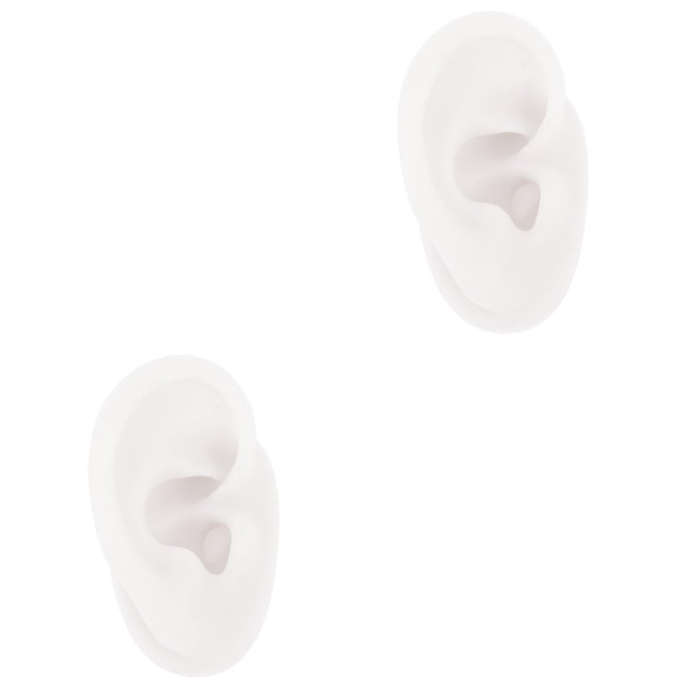 Mobestech 2pcs Practice Ear Piercing Jewelry Ear Model Fake Silicone Display Tool