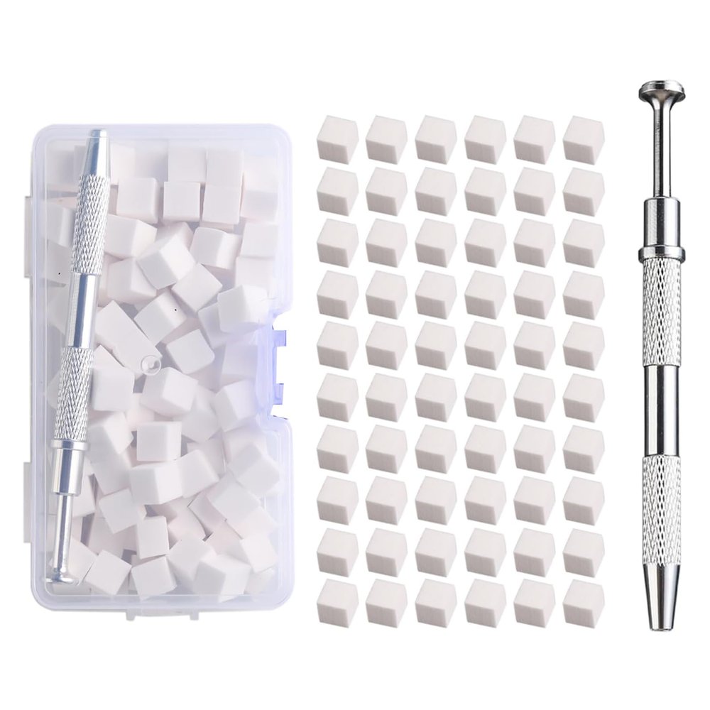 4 Claws Nail Sponge Metal Grabber with 100 Pcs Mini Replaceable Nail Sponges Blocks for Ombre Nail Art Sponges Nail Art Tools for Nail Supplies Nail Accessories