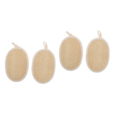 FRCOLOR 4pcs Natural Loofah Bath Towels Exfoliating Shower Scrubber for Deep Skin Cleaning Durable Body Rubbing Towels Strong Decontamination Ability for