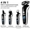 BAGLEV 1 Set Silver Men's Electric Shaver 4D Electric Beard Trimmer Hair Clipper Adult Shave Men view 2