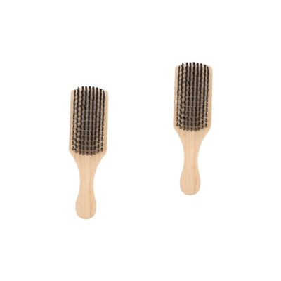 minkissy 2pcs Multi-function Beard Brush Dual-sided Shredded Hair Oil Grooming Tool for Men Premium Bristle Design for Barbers Home Use