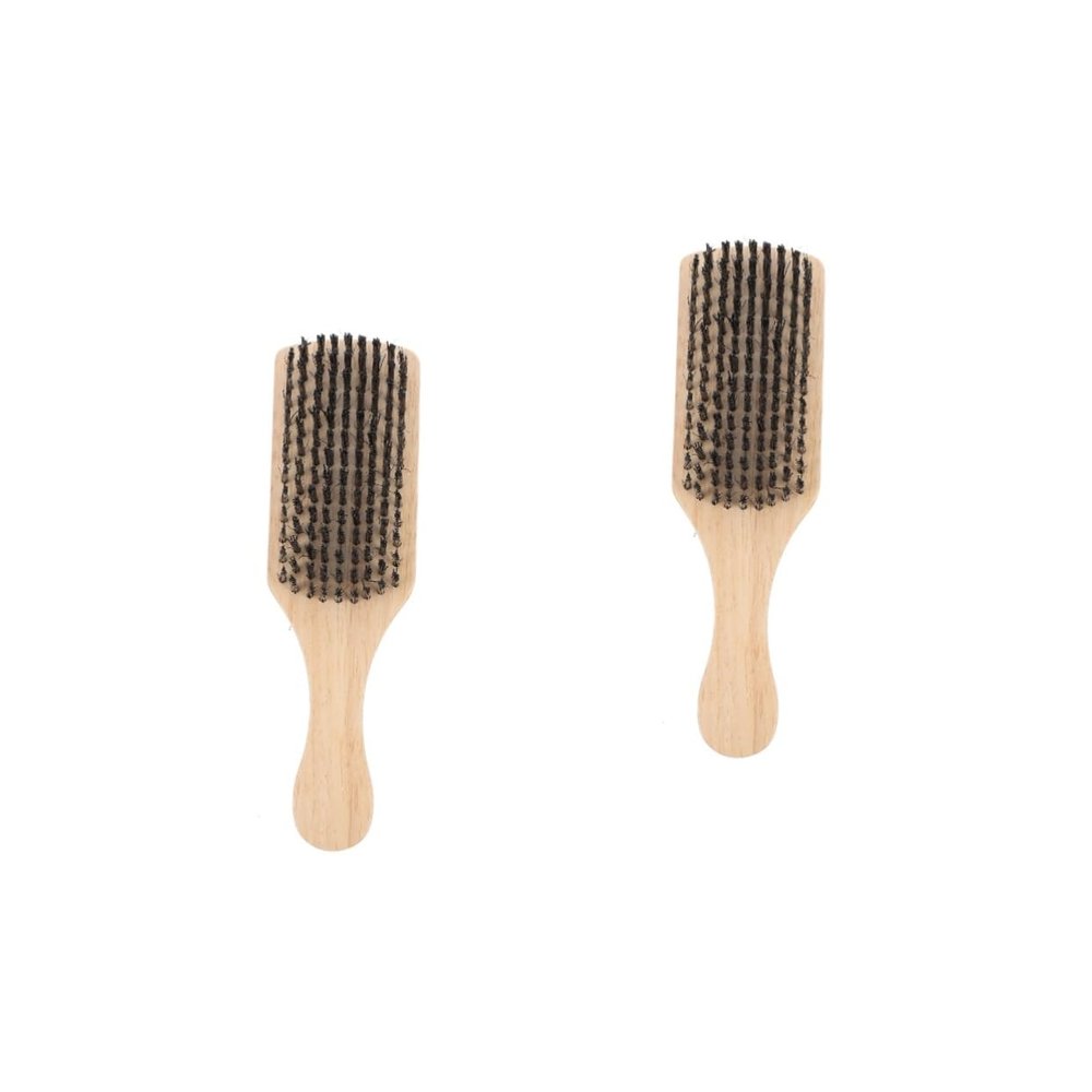 minkissy 2pcs Multi-function Beard Brush Dual-sided Shredded Hair Oil Grooming Tool for Men Premium Bristle Design for Barbers Home Use