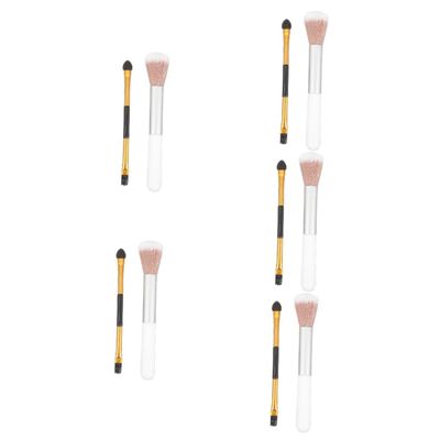 Healeved 10pcs Dual-ended Highlighter Eyeshadow Brush for Women Versatile Makeup Tools for Blending Contouring and Highlighting Soft Sponge Applicators for Skin Types