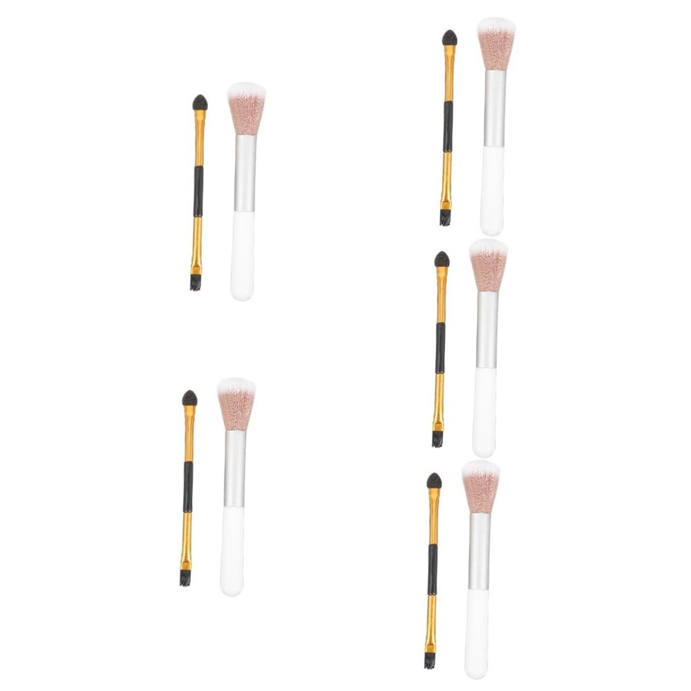 Healeved 10pcs Dual-ended Highlighter Eyeshadow Brush for Women Versatile Makeup Tools for Blending Contouring and Highlighting Soft Sponge Applicators for Skin Types