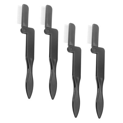 Housoutil Brow Tool Set 4pcs Folding Eyebrow Brush Comb Supplies for Simple and Portable Eyebrow Grooming
