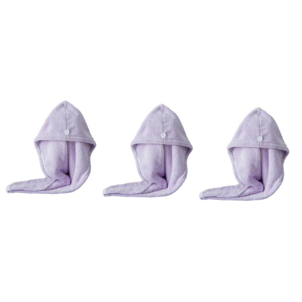 Angoily 3pcs Simple Coral Hair Drying Towel Drying Cap for Absorbing Wet Hair Lightweight and Portable for Home and Travel Use Light