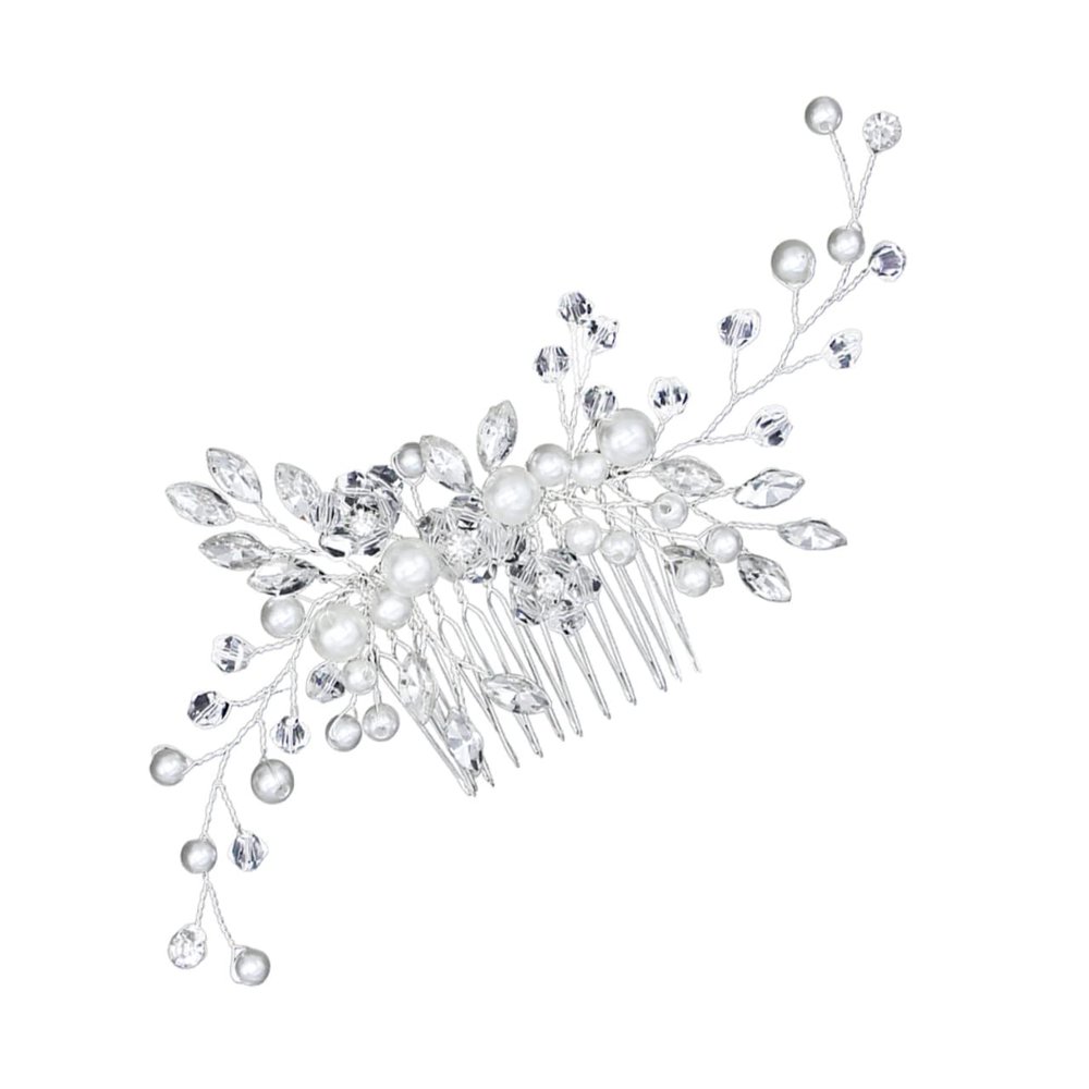 Angoily 1pc Pearl Bridal Hair Comb Elegant Wedding Hair Accessory for Bride and Bridesmaids Delicate Headdress for Special Occasions Prom