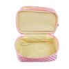 Housoutil Handheld Two-layer Cosmetic Makeup Bag for Women and Girls Organizer Pouch for Toiletries and Cosmetics Travel-friendly Design Convenient Zipper Closure and Mirror view 2