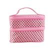 Housoutil Handheld Two-layer Cosmetic Makeup Bag for Women and Girls Organizer Pouch for Toiletries and Cosmetics Travel-friendly Design Convenient Zipper Closure and Mirror view 4