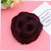Angoily 3pcs Flower Design Synthetic Hair Updo Bun Clip for Women Easy to Use Jaw Clip Chignon Fixator Wine for Adding Volume and Fullness to Hair Styles view 2