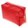 Angoily 3pcs Portable Shiny Makeup Bag Compact Pu Leather Toiletry Pouch for Travel Stylish Cosmetic Storage for Women Zippered Design Red for Organizing Makeup and Essentials view 1