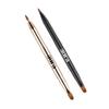 Aura Retractable Brush for application on lips or eyes. Liner Brush, Lip Gloss, Eyeshadow Concealer Brush. 2 Pieces Double-ended Lip Applicator with Cap, (Black/Gold) view 1